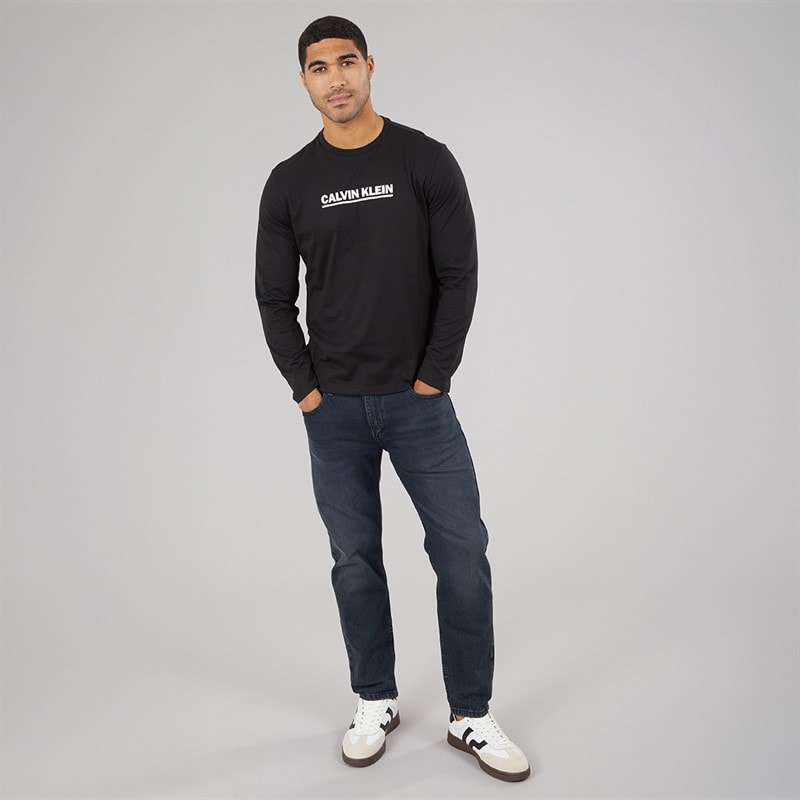 Calvin Klein Mens Long Sleeve Bold Graphic T-Shirt Black - Image 4