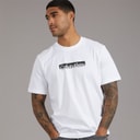 Calvin Klein Mens Tonal Metallic Graphic T-Shirt Bright White