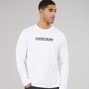 Calvin Klein Mens Long Sleeve Bold Graphic T-Shirt Brilliant White