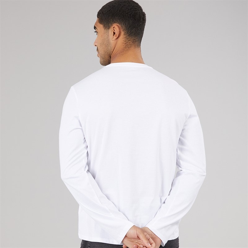 Calvin Klein Mens Long Sleeve Bold Graphic T-Shirt Brilliant White - Image 2