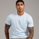 Calvin Klein Mens Short Sleeve Distress Short Sleeve Mono Graphic T-Shirt Breezy Blue
