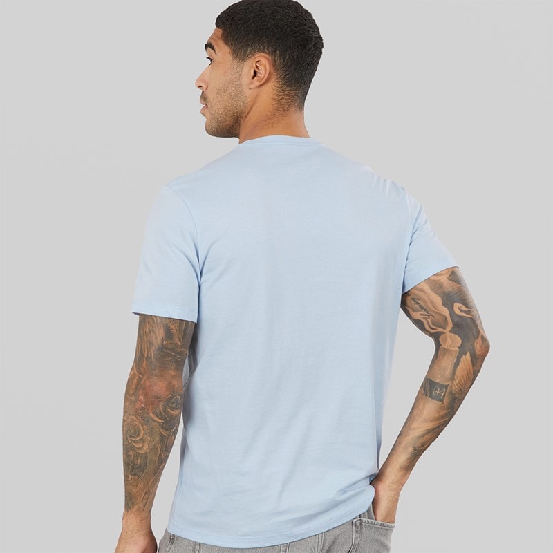 Calvin Klein Mens Short Sleeve Distress Short Sleeve Mono Graphic T-Shirt Breezy Blue - Image 2