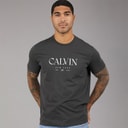 Calvin Klein Mens Mono Logo Graphic T-Shirt Pirate Black