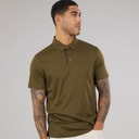 Calvin Klein Mens Short Sleeve Supima Chest Embroidered Polo Shirt Crude Green