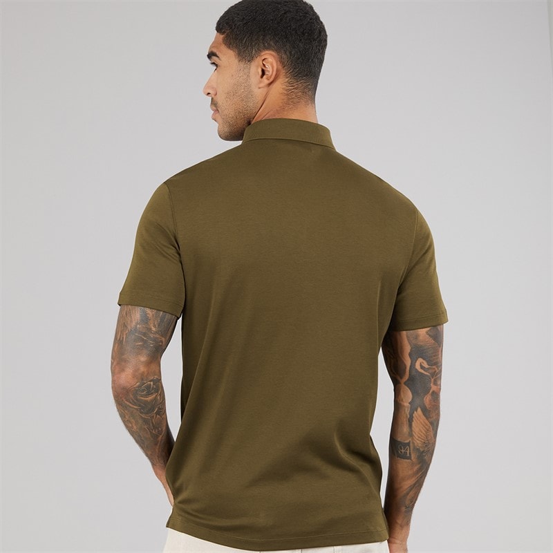 Calvin Klein Mens Short Sleeve Supima Chest Embroidered Polo Shirt Crude Green - Image 2