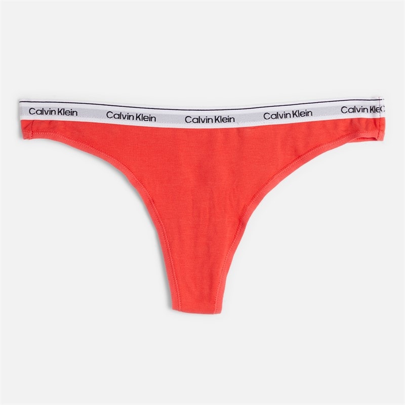 Calvin Klein Womens Five Pack Thongs Black/Black/Snow Heather/Punch P - Image 3