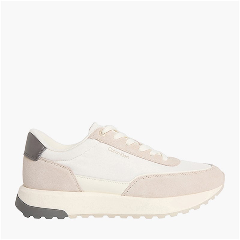 Calvin Klein Mens City Runner Trainers Feather Gray/Marshmallow/Granite - Image 1