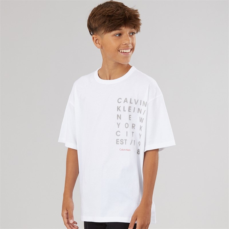 Calvin Klein Boys T-Shirt White 3-White