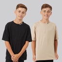 Calvin Klein Jeans Boys Two Pack Logo T-Shirts Humus/Black