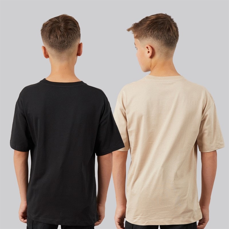 Calvin Klein Jeans Boys Two Pack Logo T-Shirts Humus/Black - Image 2