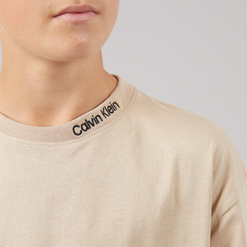 Calvin Klein Jeans Boys Two Pack Logo T-Shirts Humus/Black - Image 3