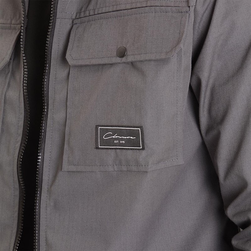 Closure London Mens Utility Overshirt Charcoal - Image 3