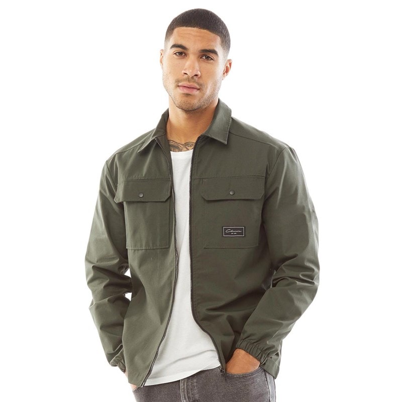 Closure London Mens Utility Overshirt Khaki