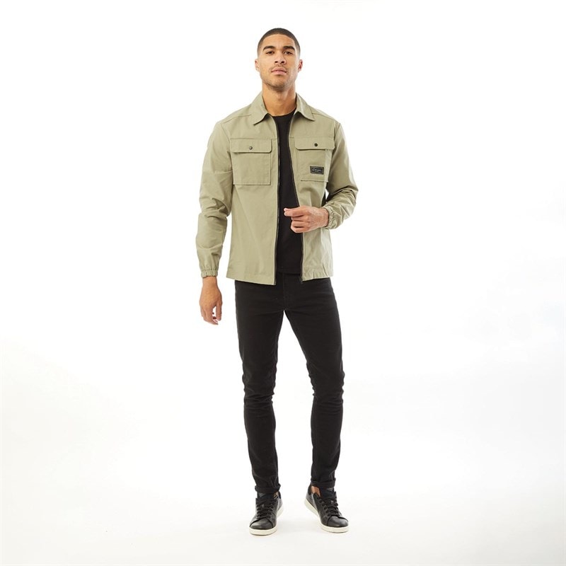 Closure London Mens Utility Overshirt Taupe - Image 3