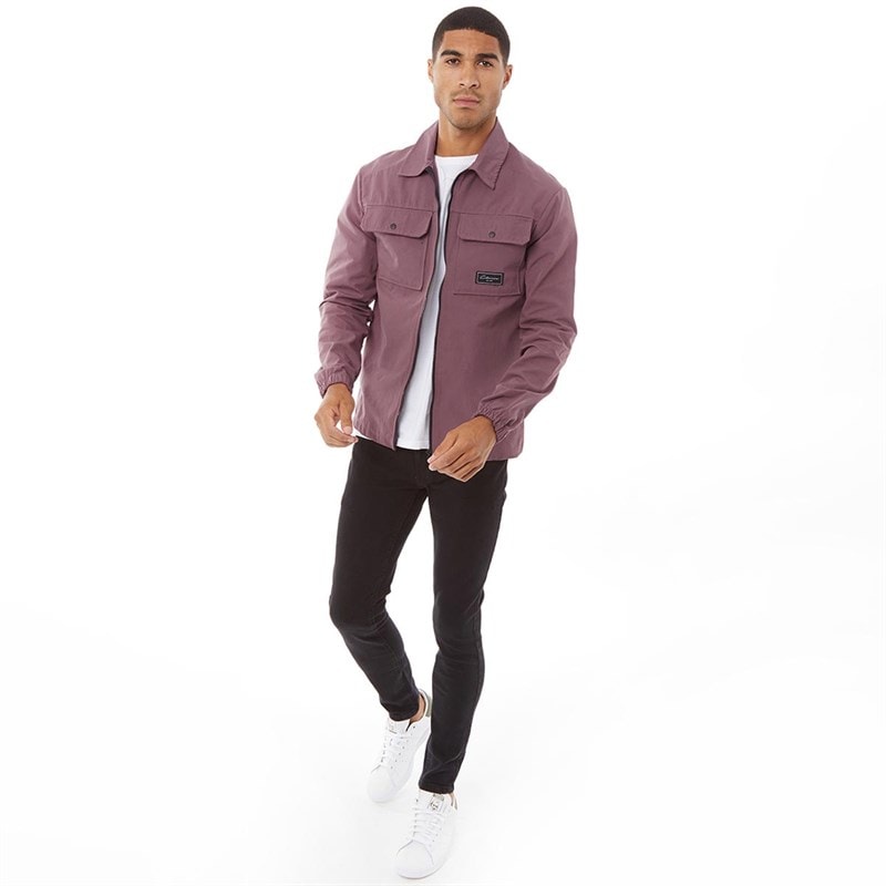 Closure London Mens Utility Overshirt Light Burgundy - Image 3
