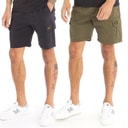 Closure London Mens Two Pack Utility Cargo Shorts Black/Khaki