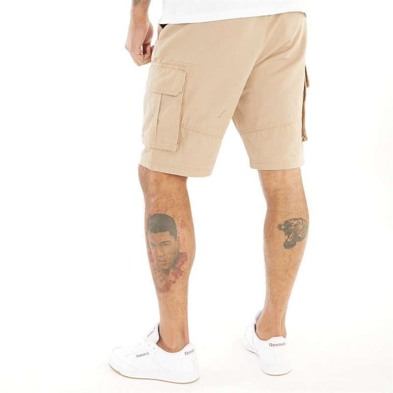Closure London Mens Utility Cargo Shorts Stone - Image 2
