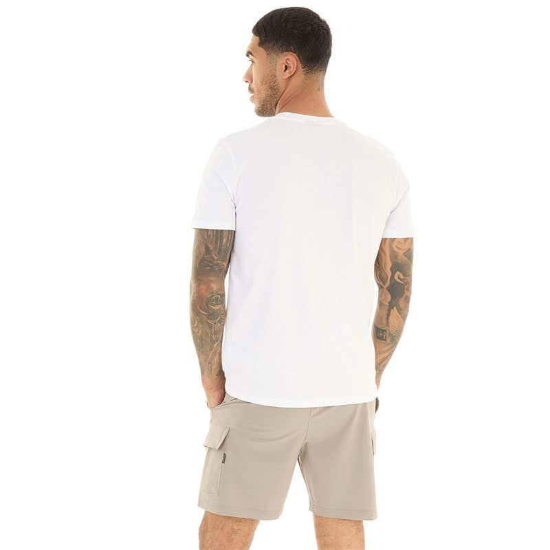 Closure London Mens Contrast Pocket T-Shirt And Shorts Set White/Stone - Image 2