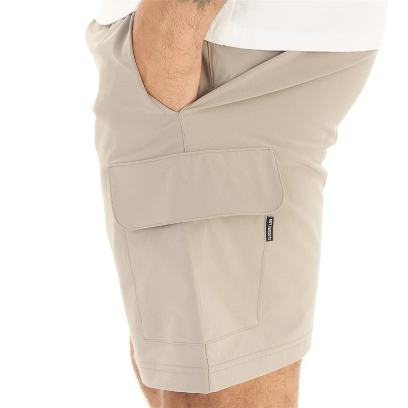 Closure London Mens Contrast Pocket T-Shirt And Shorts Set White/Stone - Image 3