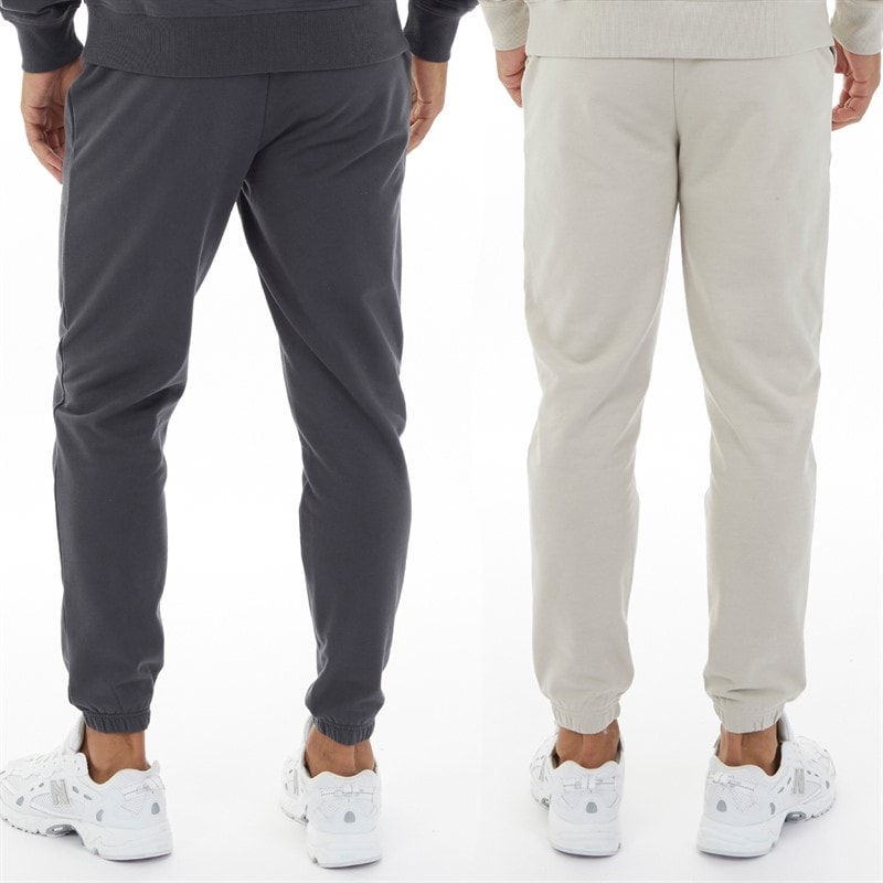 Closure London Mens Two Pack Relaxed Fit Joggers Charcoal/Stone - Image 2