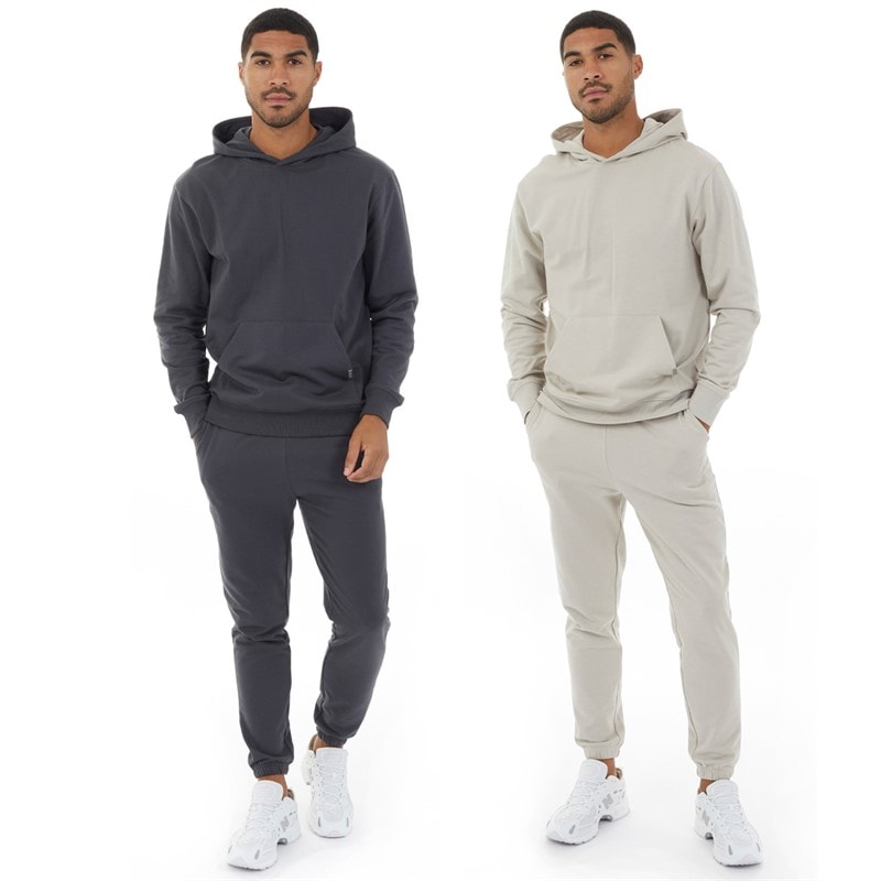 Closure London Mens Two Pack Relaxed Fit Joggers Charcoal/Stone - Image 3