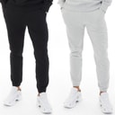 Closure London Mens Two Pack Relaxed Fit Joggers Black/Light Grey Marl