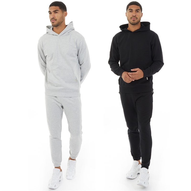 Closure London Mens Two Pack Relaxed Fit Joggers Black/Light Grey Marl - Image 3
