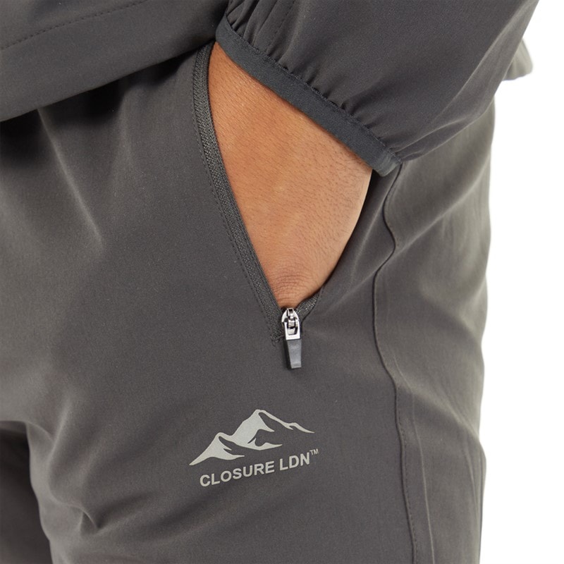Closure London Mens Poly Tech Tracksuit Charcoal - Image 5