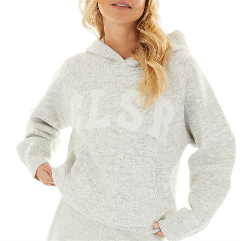 Closure London Womens Knitwear Hoodie And Pants Set Light Grey Marl - Image 3