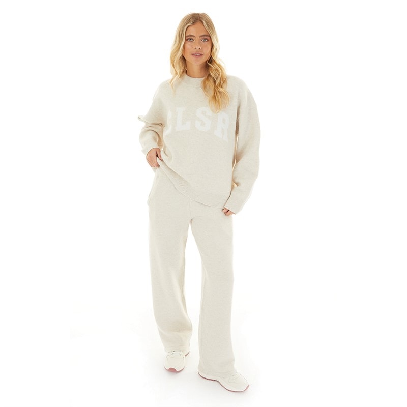 Closure London Womens Knitwear Crew Neck Jumper And Pants Set Oatmeal Marl - Image 4