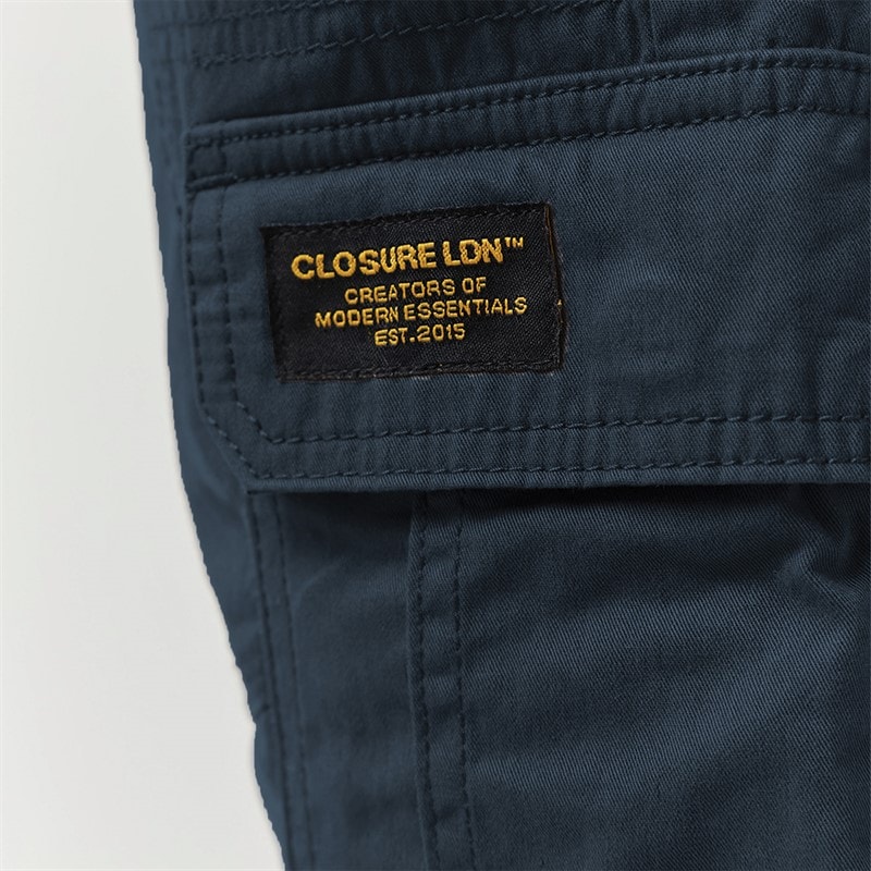Closure London Mens Two Pack Utility Cargo Shorts Grey/Navy - Image 4