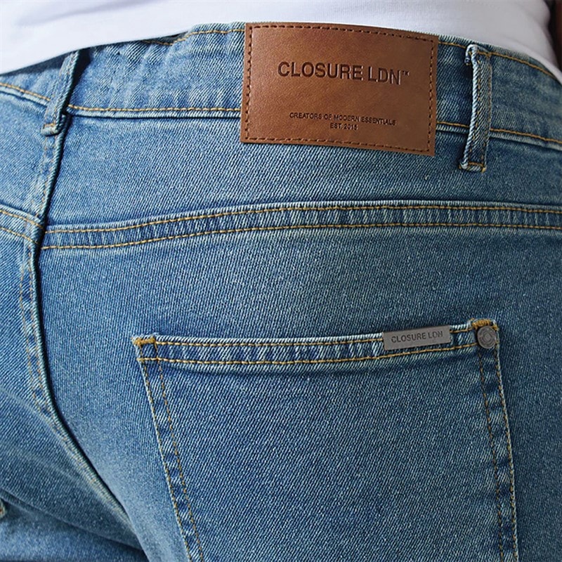 Closure London Mens Two Pack Slim Fit Jeans Mid Blue 198/Light Blue - Image 5