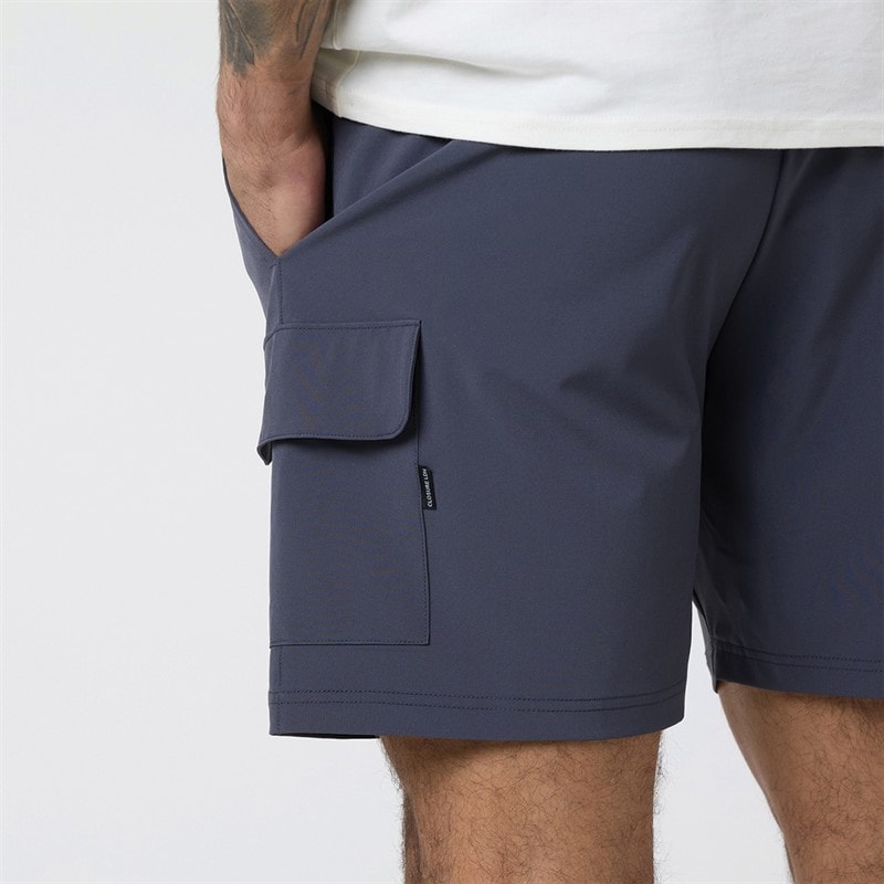Closure London Mens Contrast Pocket T-Shirt And Shorts Set Off White/Charcoal - Image 5
