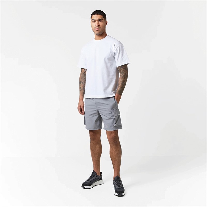 Closure London Mens Premium Cargo Shorts Frost Grey