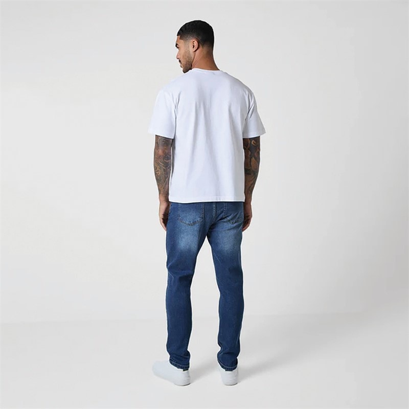 Closure London Mens Regular Fit Jeans Mid Blue - Image 2