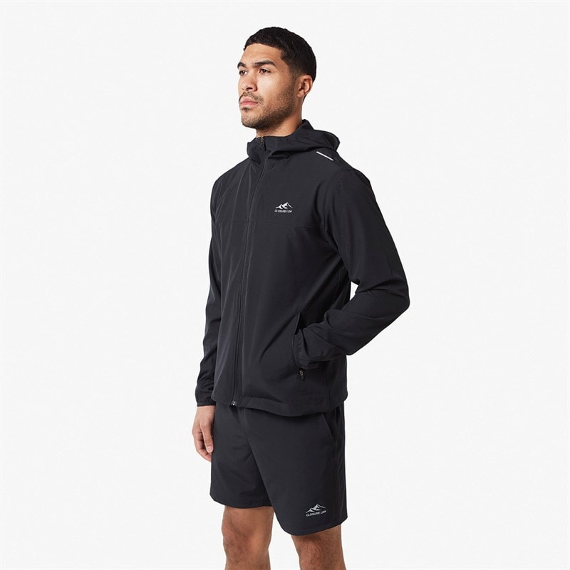 Closure London Mens Core Windbreaker And Shorts Twin Set Black - Image 1