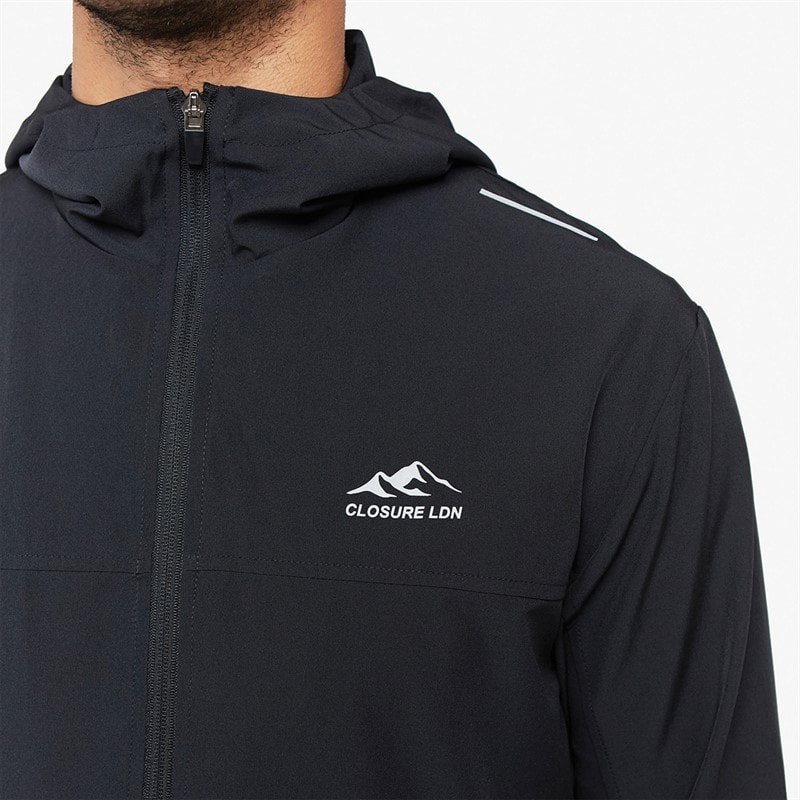 Closure London Mens Core Windbreaker And Shorts Twin Set Black - Image 3