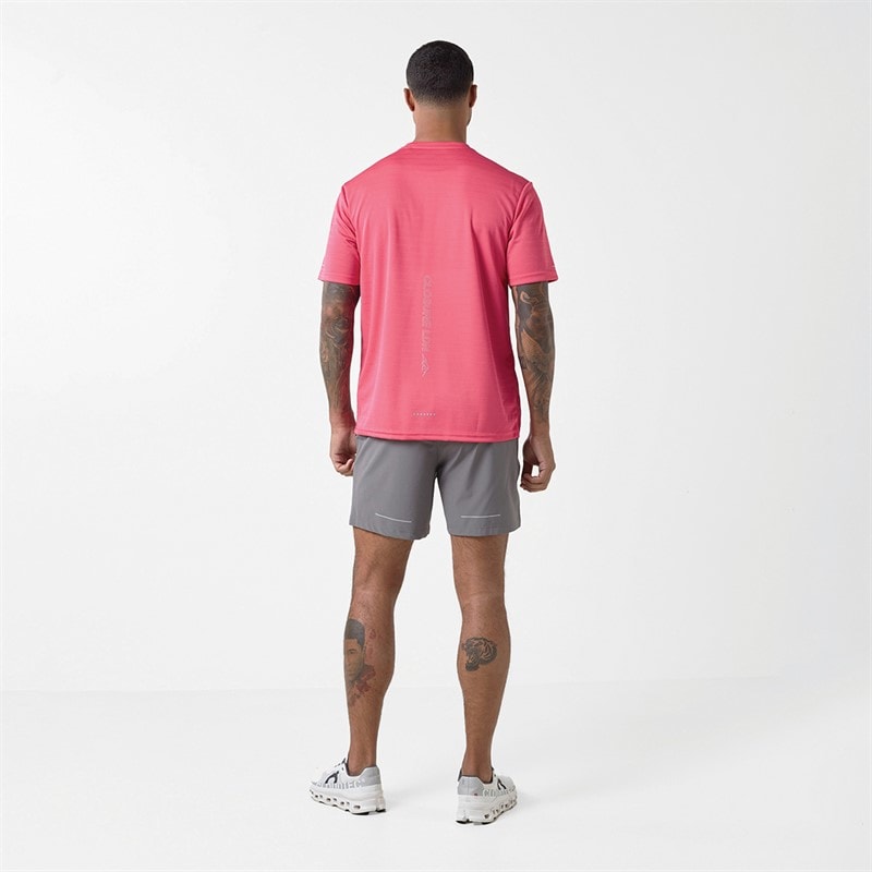 Closure London Mens Cut And Sew T-Shirt And Shorts Set Neon Pink/Charcoal Neonpink/Charcoal - Image 2