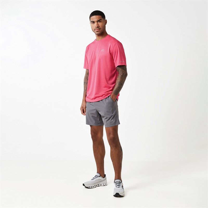 Closure London Mens Cut And Sew T-Shirt And Shorts Set Neon Pink/Charcoal Neonpink/Charcoal - Image 4