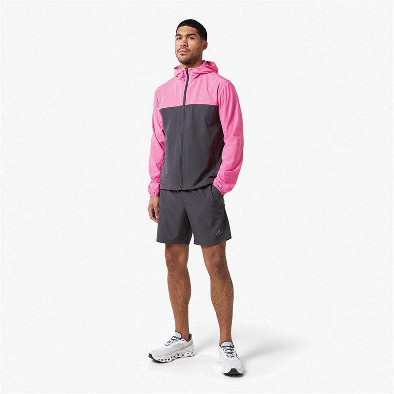 Closure London Mens Core Windbreaker And Shorts Twin Set Neon Pink/Graphite - Image 4