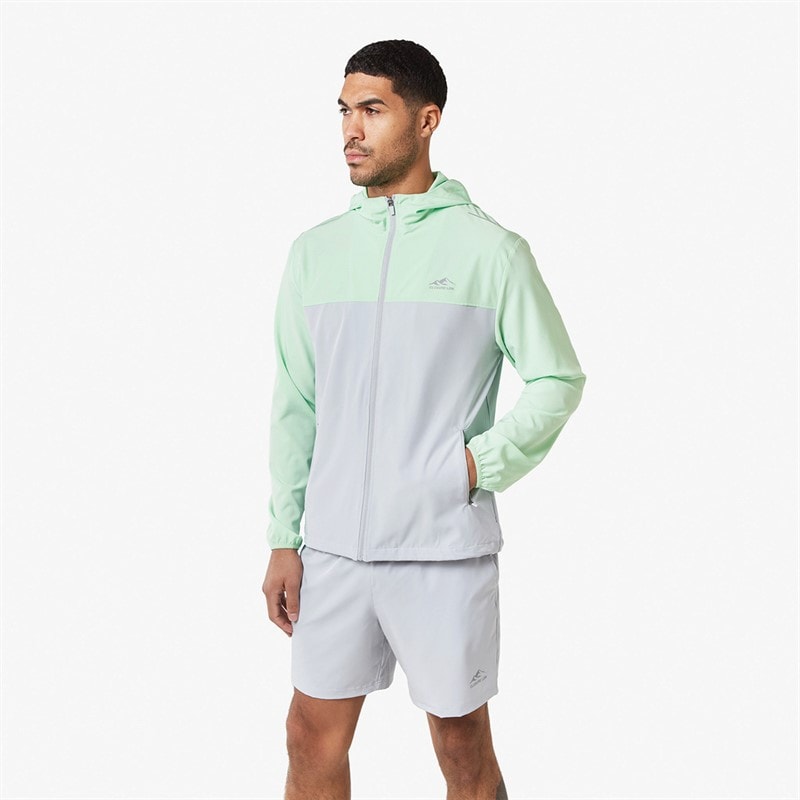 Closure London Mens Core Windbreaker And Shorts Twin Set Neon Mint/Ice Grey - Image 1