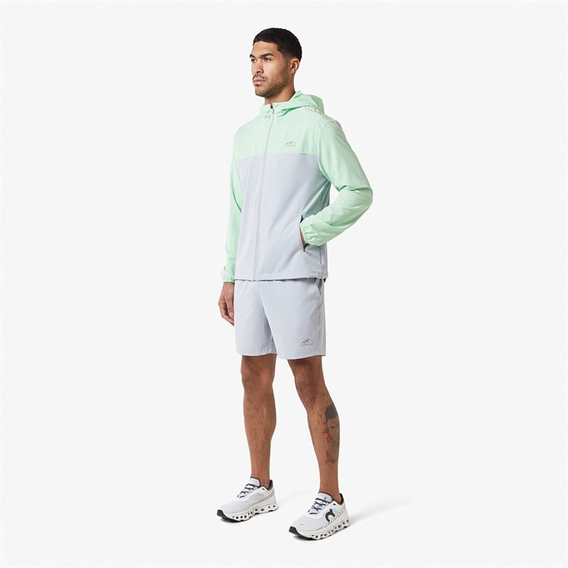 Closure London Mens Core Windbreaker And Shorts Twin Set Neon Mint/Ice Grey - Image 4