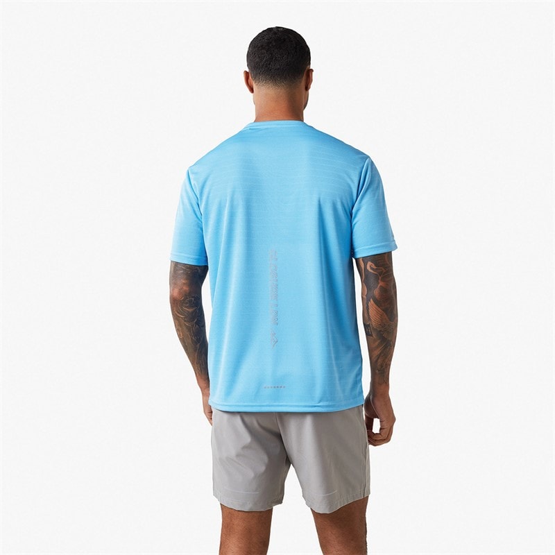 Closure London Mens Cut And Sew T-Shirt And Shorts Set Azure Blue/Mid Grey - Image 2