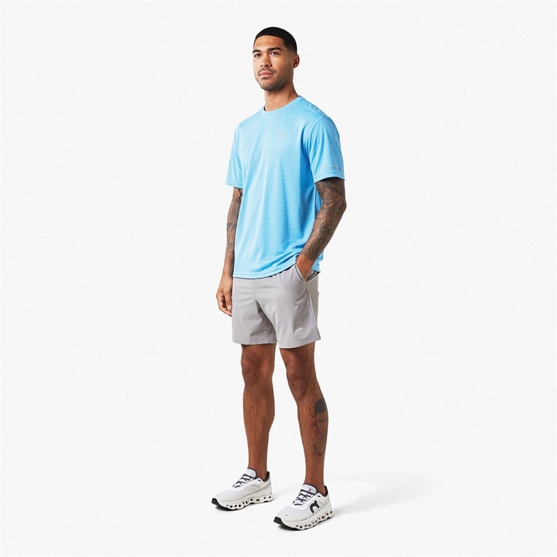 Closure London Mens Cut And Sew T-Shirt And Shorts Set Azure Blue/Mid Grey - Image 4