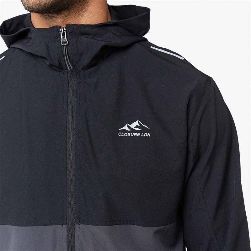 Closure London Mens Colour Block Tech Tracksuit Graphite/Mid Grey - Image 3