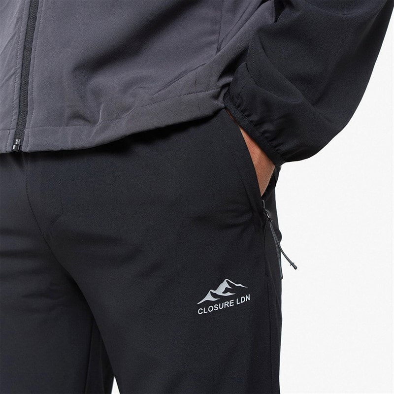 Closure London Mens Colour Block Tech Tracksuit Graphite/Mid Grey - Image 4