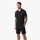 Closure London Mens Crinkle Short Sleeve Shirt And Shorts Set Black
