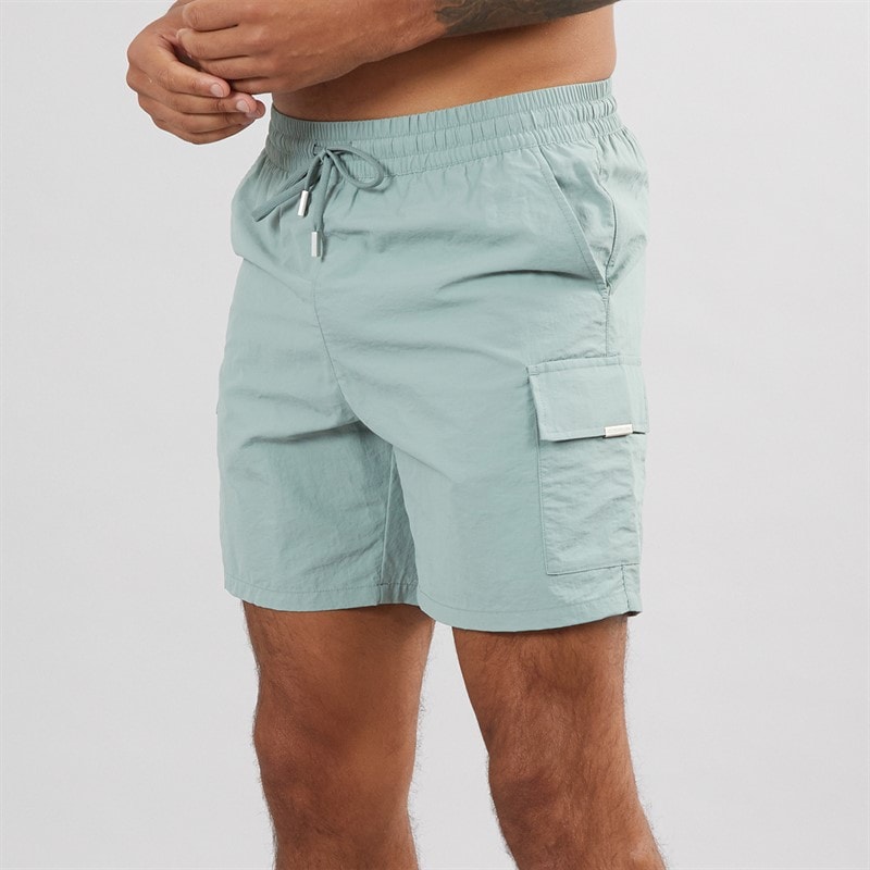 Closure London Mens Cargo Swim Shorts Sage - Image 3