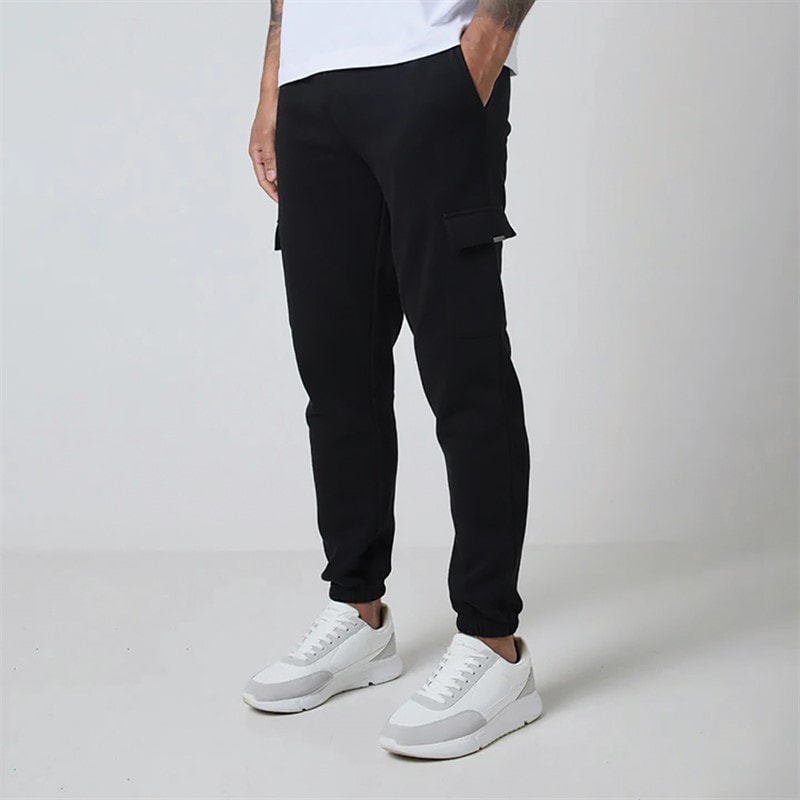 Closure London Mens Core Utility Joggers Black - Image 1