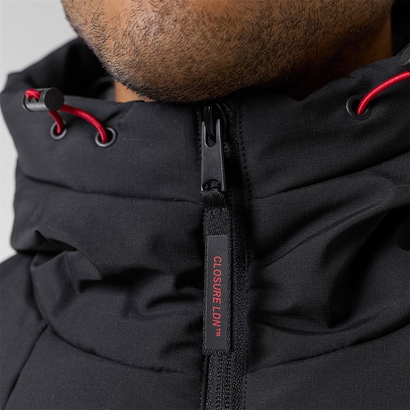 Closure London Mens Ripstop Racer Puffer Jacket Black - Image 4